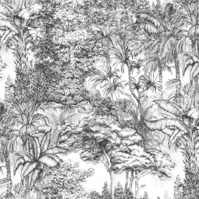 Fototapet premium, model 3d, Junglă grafică Secret Garden, dimensiuni pe comanda Rebel Walls