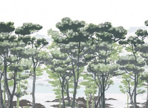 Fototapet premium, model 3d, pictat de mână The Enchanted Forest, Daylight, Pastel, dimensiuni pe comanda