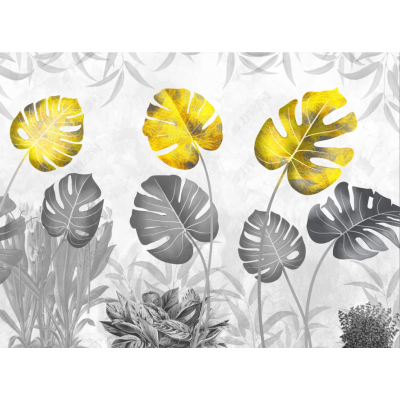 Fototapet fara imbinari Dream Tropical Leaves Gold Premier Decor