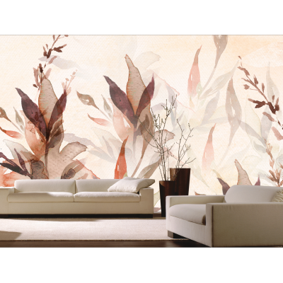 Fototapet fara imbinari Watercolor Leaves Premier Decor