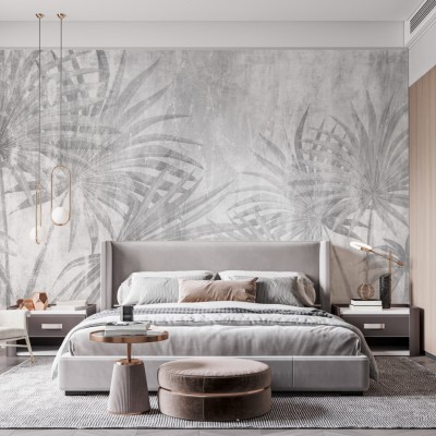 Fototapet fara imbinari Graphite Leaves Premier Decor