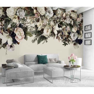 Fototapet fara imbinari Vintage Flowers Premier Decor