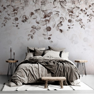 Fototapet fara imbinari Gray Leaves Premier Decor