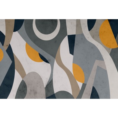 Fototapet fara imbinari Abstraction With Yellow Accent Premier Decor