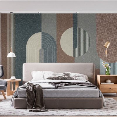 Fototapet fara imbinari Minimalist Shapes Circles And Lines Premier Decor