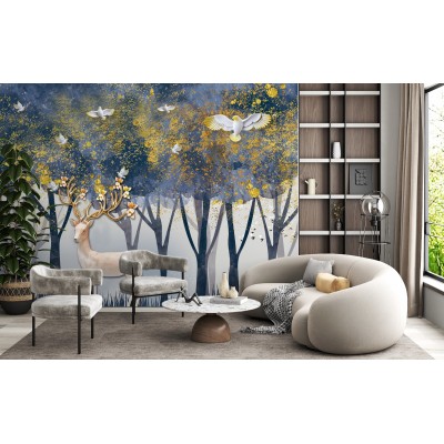 Fototapet fara imbinari Deer In The Forest Premier Decor