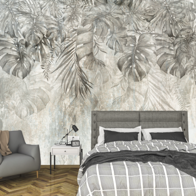Fototapet fara imbinari Watercolor Leafs Premier Decor