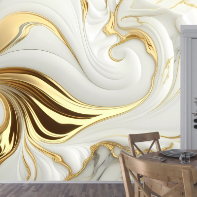 Fototapet fara imbinari Golden Wave Premier Decor