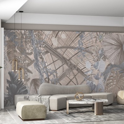 Fototapet fara imbinari Greenhouse In Shades Of Brown And Gray Premier Decor
