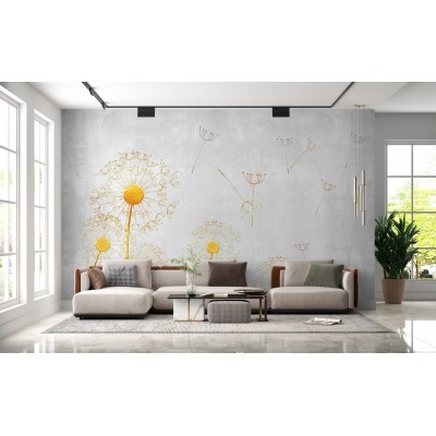 Fototapet fara imbinari Gold Dandelion Premier Decor