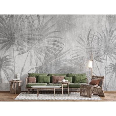 Fototapet fara imbinari Graphite Leaves Premier Decor