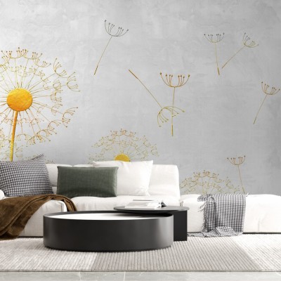 Fototapet fara imbinari Gold Dandelion Premier Decor