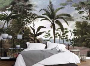 Fototapet 3D Tropical Padure si Frunze pentru Dormitor Living