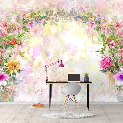 Fototapet fara imbinari Bolta de Flori Colorata Premier Decor