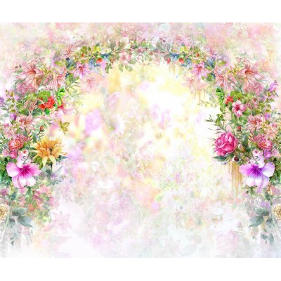 Fototapet fara imbinari Bolta de Flori Colorata Premier Decor