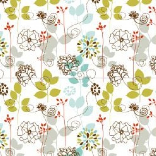 Fototapet fara imbinari Colorful Flowers Pattern