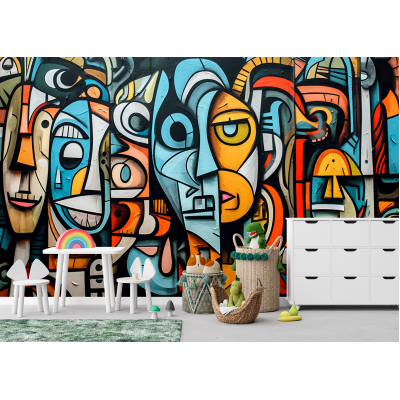Fototapet fara imbinari graffiti colorat abstract Premier Decor