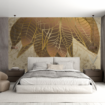 Fototapet fara imbinari Bronze Leaf Premier Decor