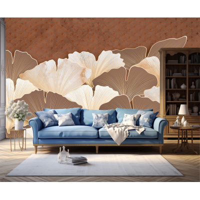 Fototapet fara imbinari Frunze Tropicale Caramizii Premier Decor