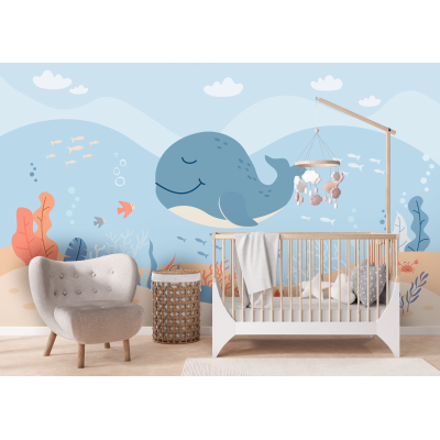 Fototapet fara Imbinari Happy Whale Fototapet fara Imbinari Happy Whale Premier Decor