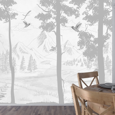 Fototapet Fara Imbinari Living si Dormitor- Peisaj Montan Premier Decor