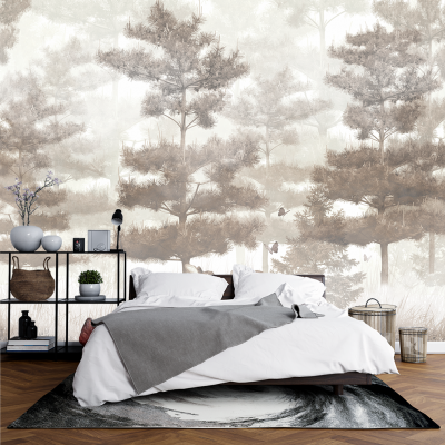 Fototapet fara imbinari Padure Sepia Grunge Animale Premier Decor