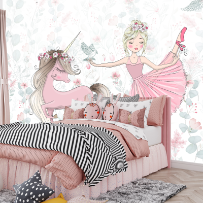 Fototapet fara Imbinari Pentru copii Balerina in Acuarela Premier Decor