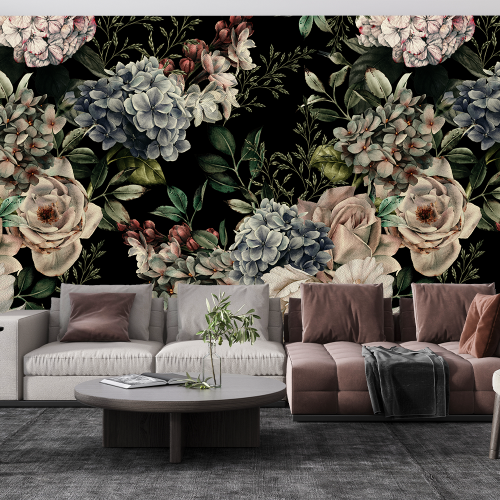 Fototapet Fara Imbinari Trandafiri Baroque Living si Dormitor