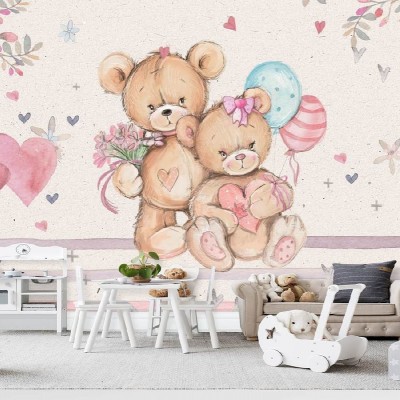 Fototapet fara imbinari Teddy Bears Premier Decor