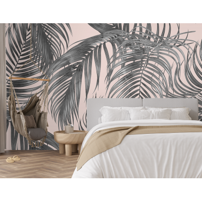 Fototapet Tropical 3D Roz pentru Dormitor și Living Premier Decor