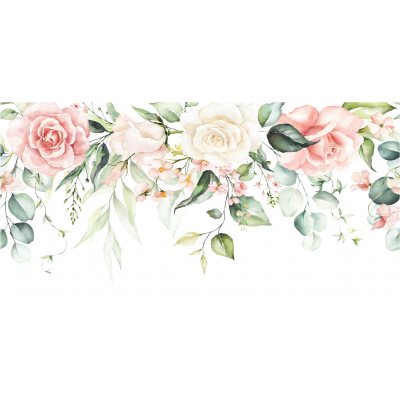Fototapet fara imbinari Watercolor Roses - Living si Dormitor Premier Decor
