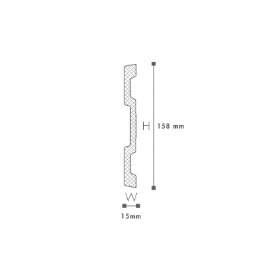 Ancadrament ferestre și uși exterior MA61 poliuretan 158x15x2000 mm Premier Decor