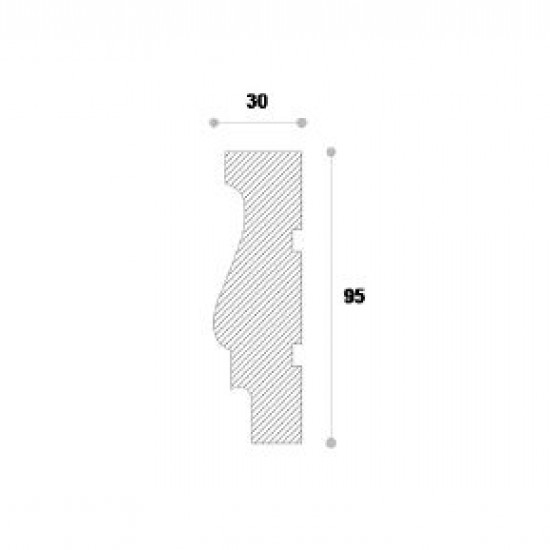 Ancadrament fereastră exterior NA102 polistiren 95x30x1250 mm Ancadrament fereastră exterior NA102 polistiren 95x30x1250 mm