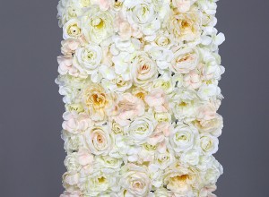 Panou perete flori artificiale crem 65x40 cm