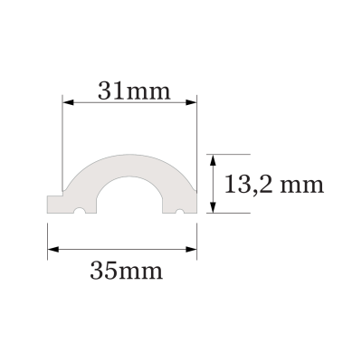 Profil Capat Dreapta Riflaj Polimer Dur WP001RTP Premium Duna Alb Satinat 200x3.1x1.32 cm MARDOM DECOR