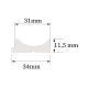 Profil Capat Dreapta Riflaj Polimer Dur WP002RT Lumio Alb 200x3.1x1.15 cm Profil Capat Dreapta Riflaj Polimer Dur WP002RT Lumio Alb 200x3.1x1.15 cm