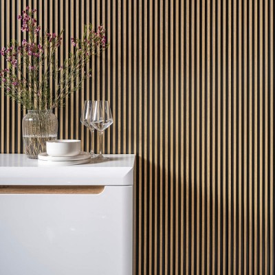 Panou Riflaj Polimer Dur 3D L0105T Lamelli Stretto Natural Oak stejar natural 1.2x12x200 cm MARDOM DECOR