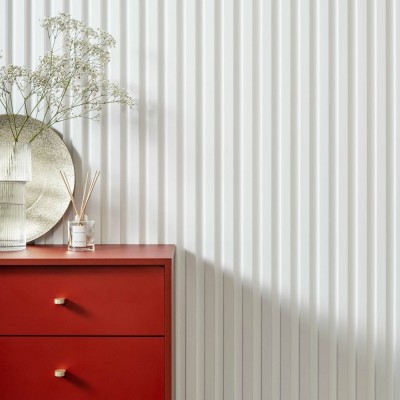 Panou Riflaj Polimer Dur 3D L0301T Lamelli Largo White Alb 2x11.5x200 cm MARDOM DECOR