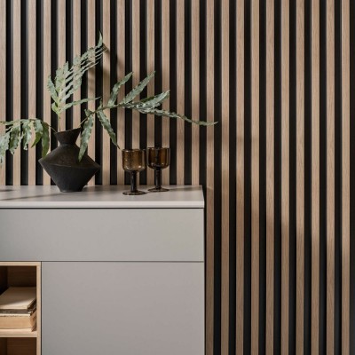 Panou Riflaj Polimer Dur 3D L0304T Lamelli Largo Dark Oak stejar inchis 2x11.5x200 cm MARDOM DECOR