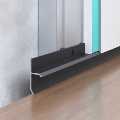 Plinta ascunsa shadow gap aluminiu negru 20 mm x 2.5 m F1 2015