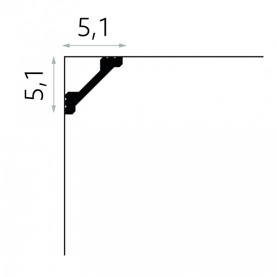 Cornișă Scafa de Tavan cu LED MD368 5.1x5.1 cm
