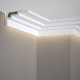 Cornisa tavan QL025 polimer rigid 6 x 11 x 200 cm, compatbil LED, alb mat vopsibil, Mardom Decor