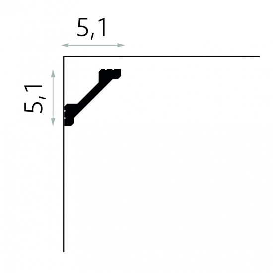 Cornișă Scafa de Tavan cu LED MD368 5.1x5.1 cm