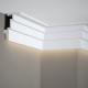 Sistem iluminare indirecta LED QL025 + MD010 polimer rigid 7.5 x 11 x 200 cm geometric, alb vopsibil