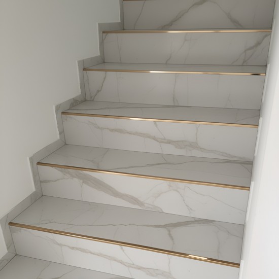 Profil terminatie patrat pentru gresie si faianta inox cupru lucios 12 x 12 x 2700 mm