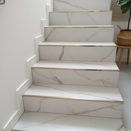 Profil terminatie patrat pentru gresie si faianta inox cupru lucios 12 x 12 x 2700 mm