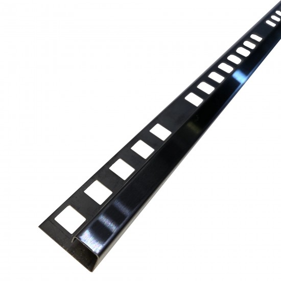 Profil terminatie patrat gresie faianta inox negru periat 12 x 12 x 2700 mm Profil terminatie patrat gresie faianta inox negru periat 12 x 12 x 2700 mm