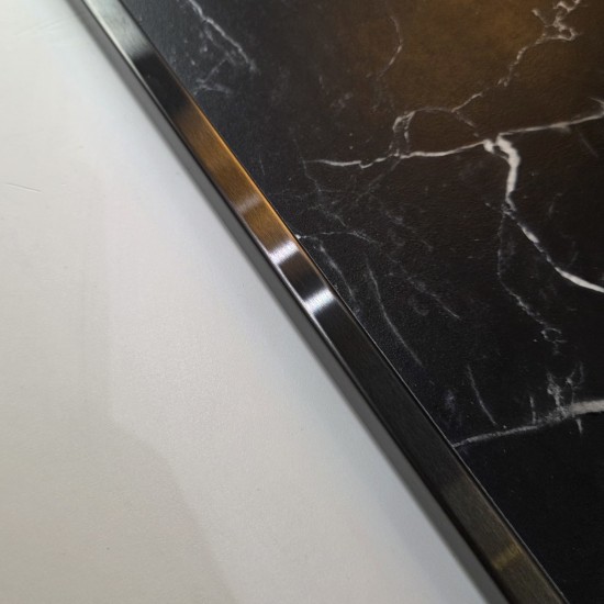 Profil terminatie patrat gresie faianta inox negru periat 12 x 12 x 2700 mm Profil terminatie patrat gresie faianta inox negru periat 12 x 12 x 2700 mm