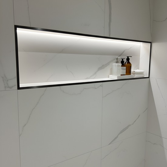 Profil terminatie patrat gresie faianta inox negru periat 12 x 12 x 2700 mm Profil terminatie patrat gresie faianta inox negru periat 12 x 12 x 2700 mm