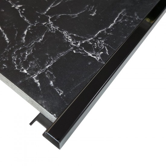 Terminație pătrată gresie faianță inox negru lucios 12 x 12 x 2700 mm Terminație pătrată gresie faianță inox negru lucios 12 x 12 x 2700 mm